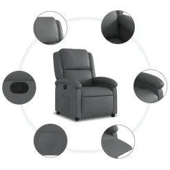 vidaXL - Fauteuil - Grijs - Kunstleer