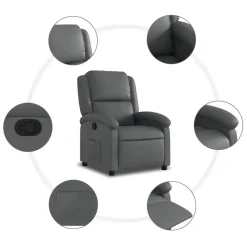 vidaXL - Fauteuil - Grijs - Kunstleer