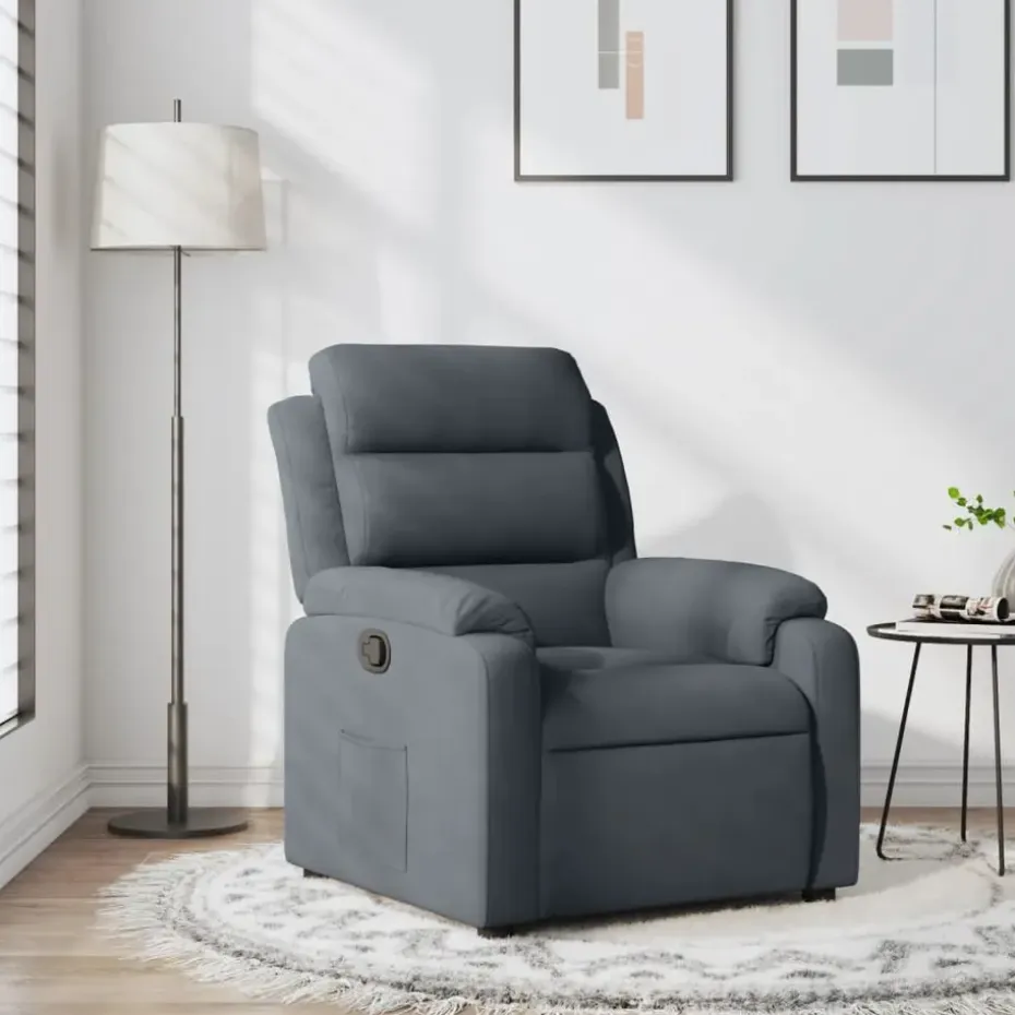 vidaXL - Fauteuil - Grijs - Fluweel
