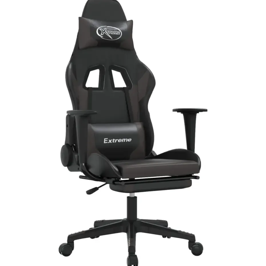 vidaXL - Gamingstoel - Grijs - Kunstleer