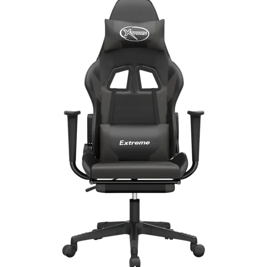 vidaXL - Gamingstoel - Grijs - Kunstleer