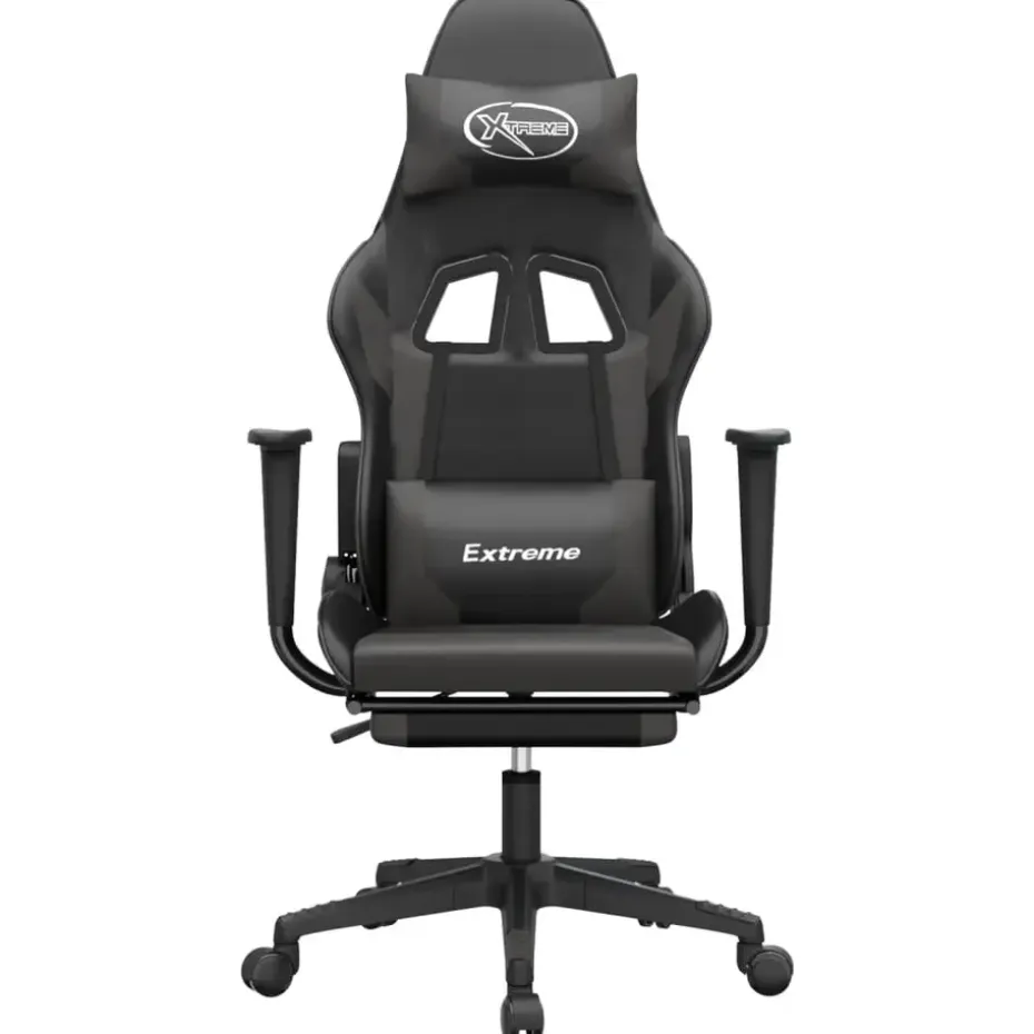 vidaXL - Gamingstoel - Grijs - Kunstleer