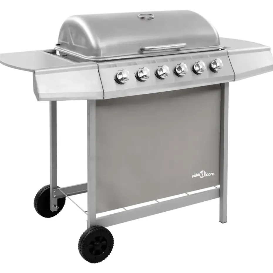vidaXL - Gasbarbecue-grill - Zilver - Staal