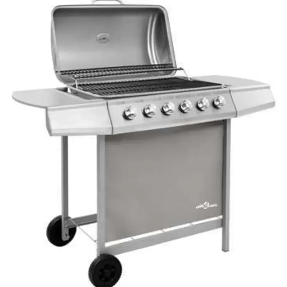 vidaXL - Gasbarbecue-grill - Zilver - Staal