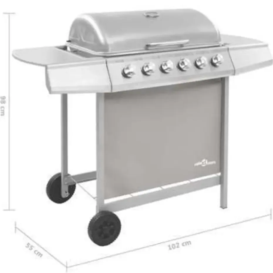 vidaXL - Gasbarbecue-grill - Zilver - Staal