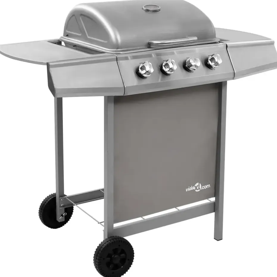 vidaXL - Gasbarbecue-grill - Zilver - Staal