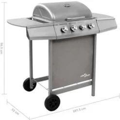 vidaXL - Gasbarbecue-grill - Zilver - Staal