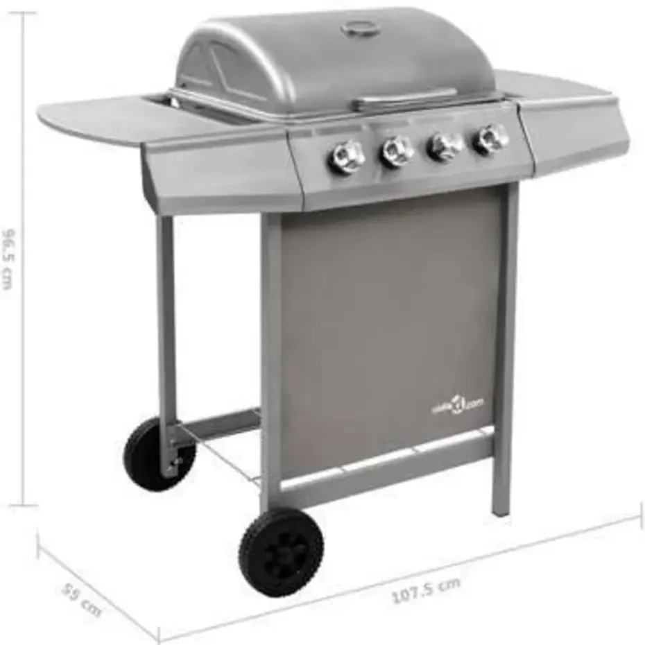 vidaXL - Gasbarbecue-grill - Zilver - Staal