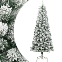 vidaXL - Gescharnierde Kunstkerstboom - Wit - 210 cm