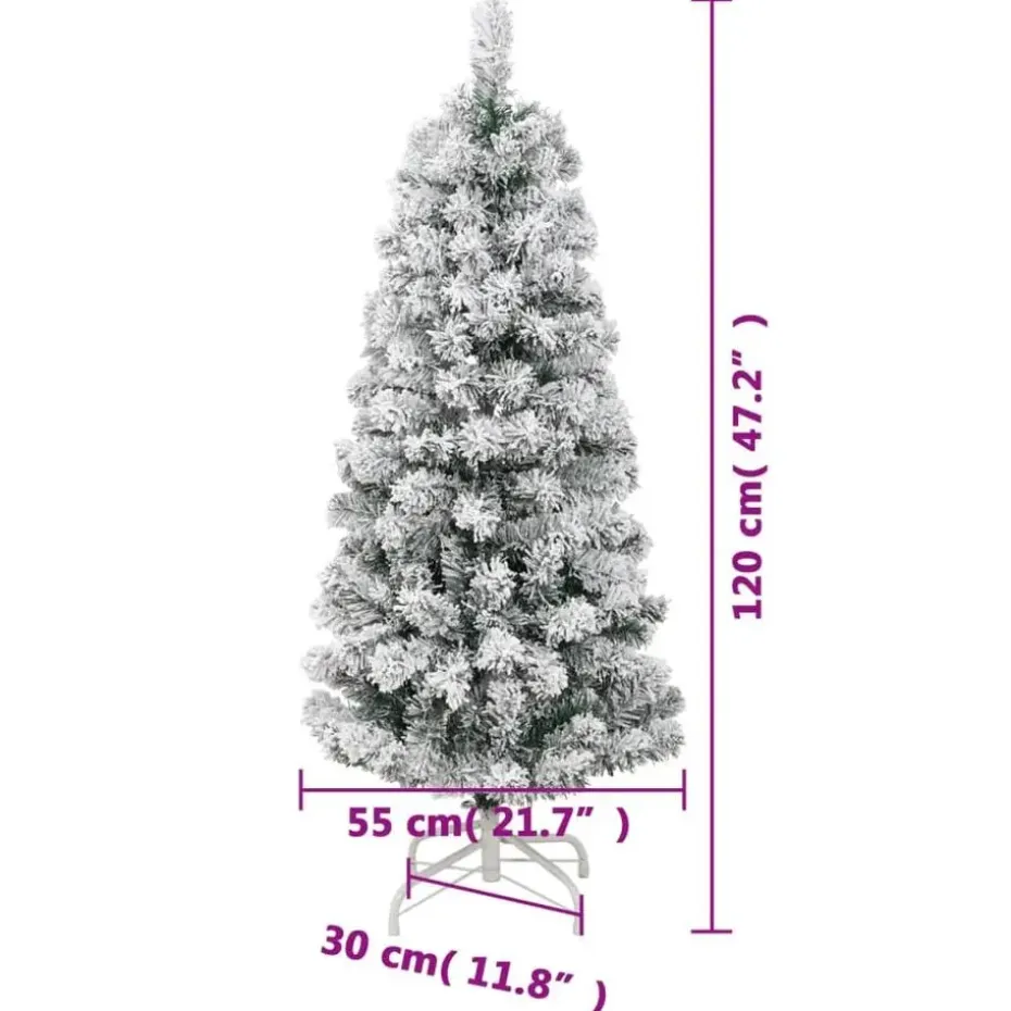 vidaXL - Gescharnierde Kunstkerstboom - Wit - 120 cm