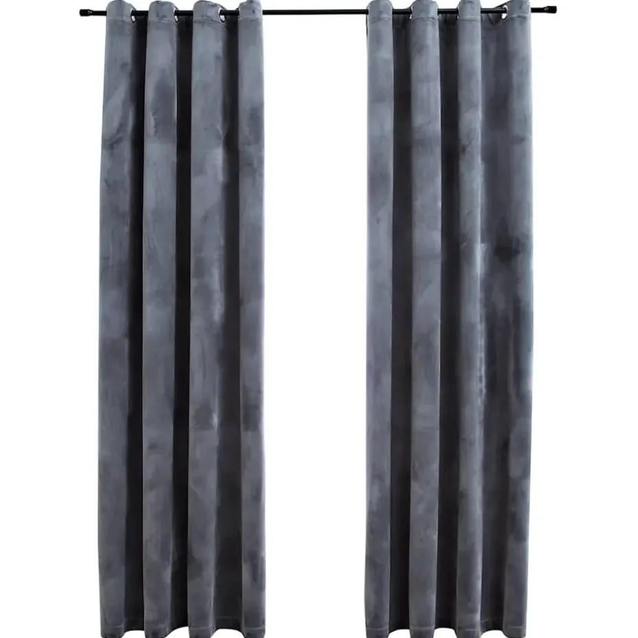 vidaXL - Gordijn - Antraciet - Fluweel - 140 x 225 cm - 2 stuks