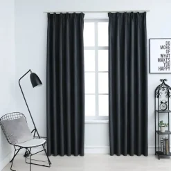 vidaXL - Gordijn - Antraciet - Stof - 140 x 245 cm - 2 stuks