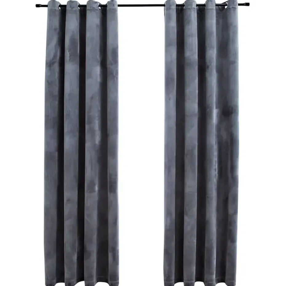 vidaXL - Gordijn - Antraciet - Fluweel - 140 x 175 cm - 2 stuks