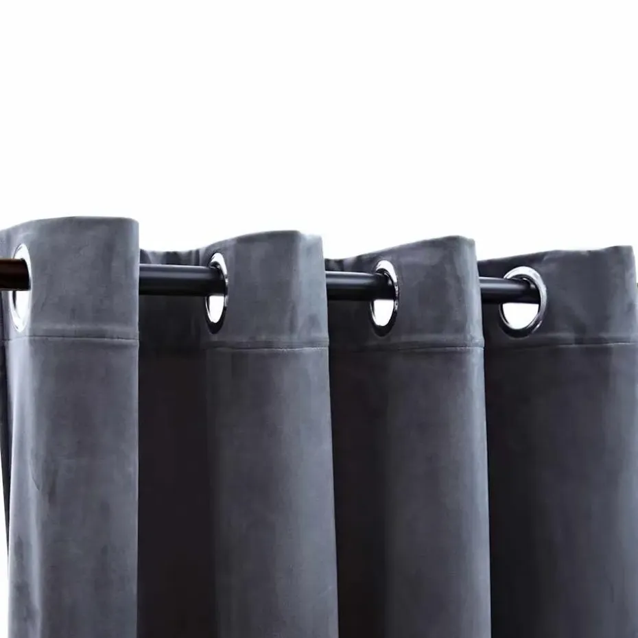 vidaXL - Gordijn - Antraciet - Fluweel - 140 x 175 cm - 2 stuks