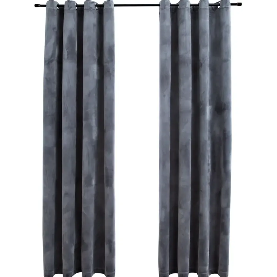 vidaXL - Gordijn - Antraciet - Fluweel - 140 x 245 cm - 2 stuks