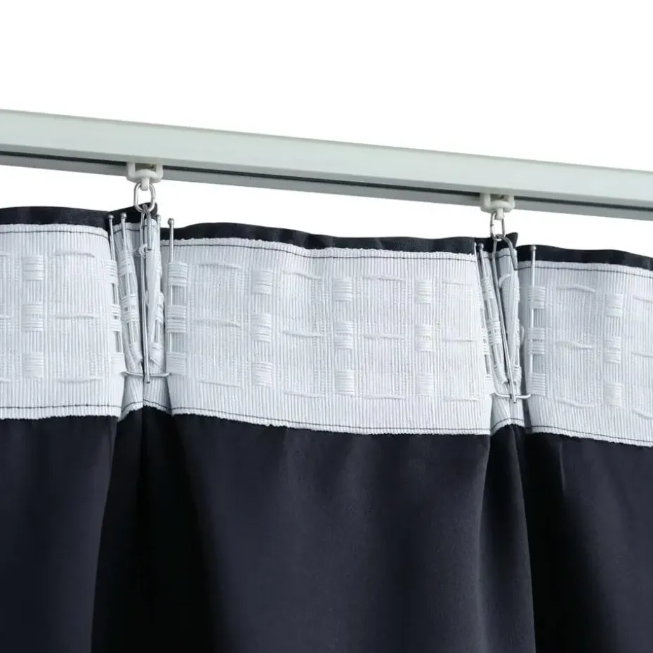 vidaXL - Gordijn - Antraciet - Stof - 140 x 225 cm - 2 stuks