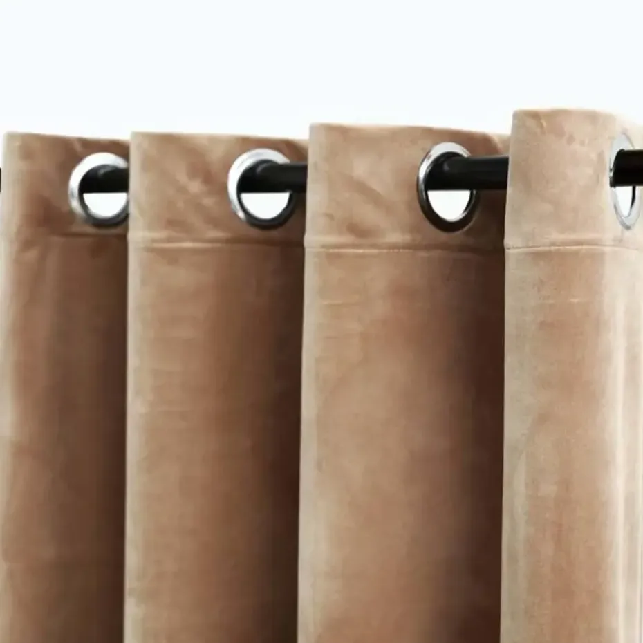 vidaXL - Gordijn - Beige - Fluweel - 140 x 175 cm - 2 stuks