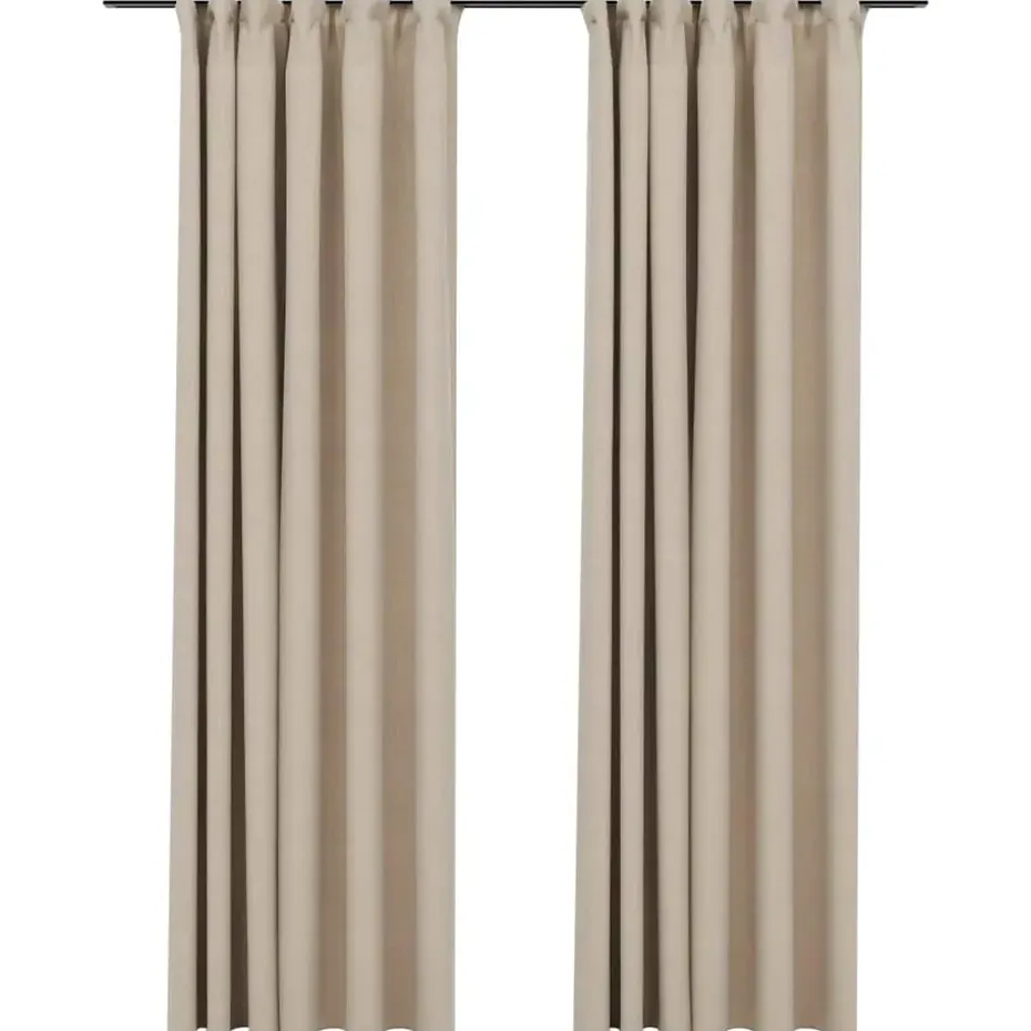 vidaXL - Gordijn - Beige - Stof - 140 x 245 cm - 2 stuks