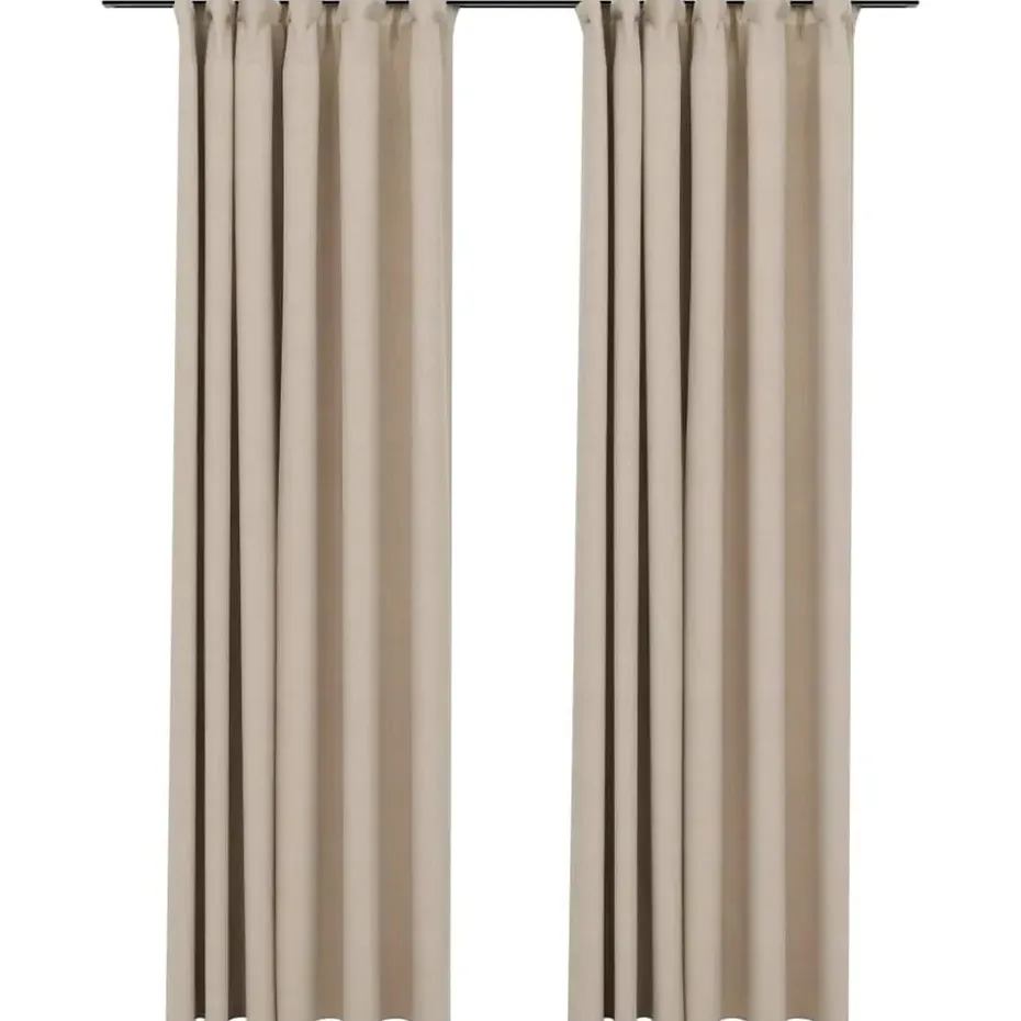 vidaXL - Gordijn - Beige - Stof - 140 x 225 cm - 2 stuks