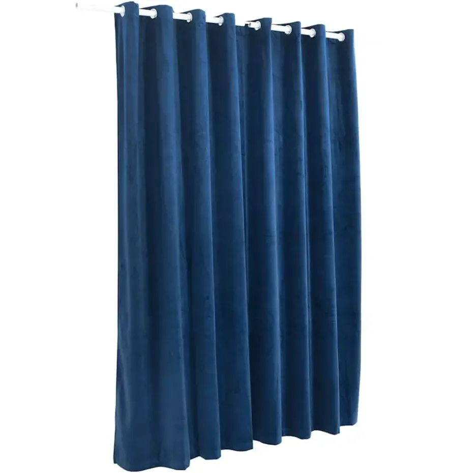 vidaXL - Gordijn - Blauw - Fluweel