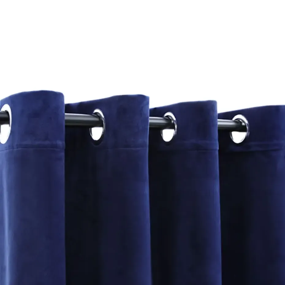 vidaXL - Gordijn - Blauw - Fluweel - 140 x 245 cm - 2 stuks