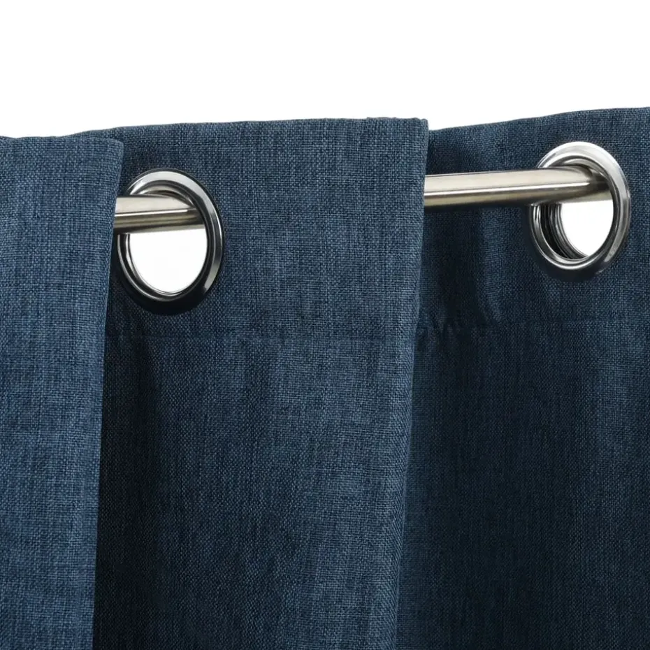 vidaXL - Gordijn - Blauw - Stof - 140 x 175 cm - 2 stuks
