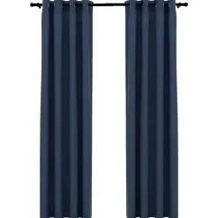 vidaXL - Gordijn - Blauw - Stof - 140 x 225 cm - 2 stuks