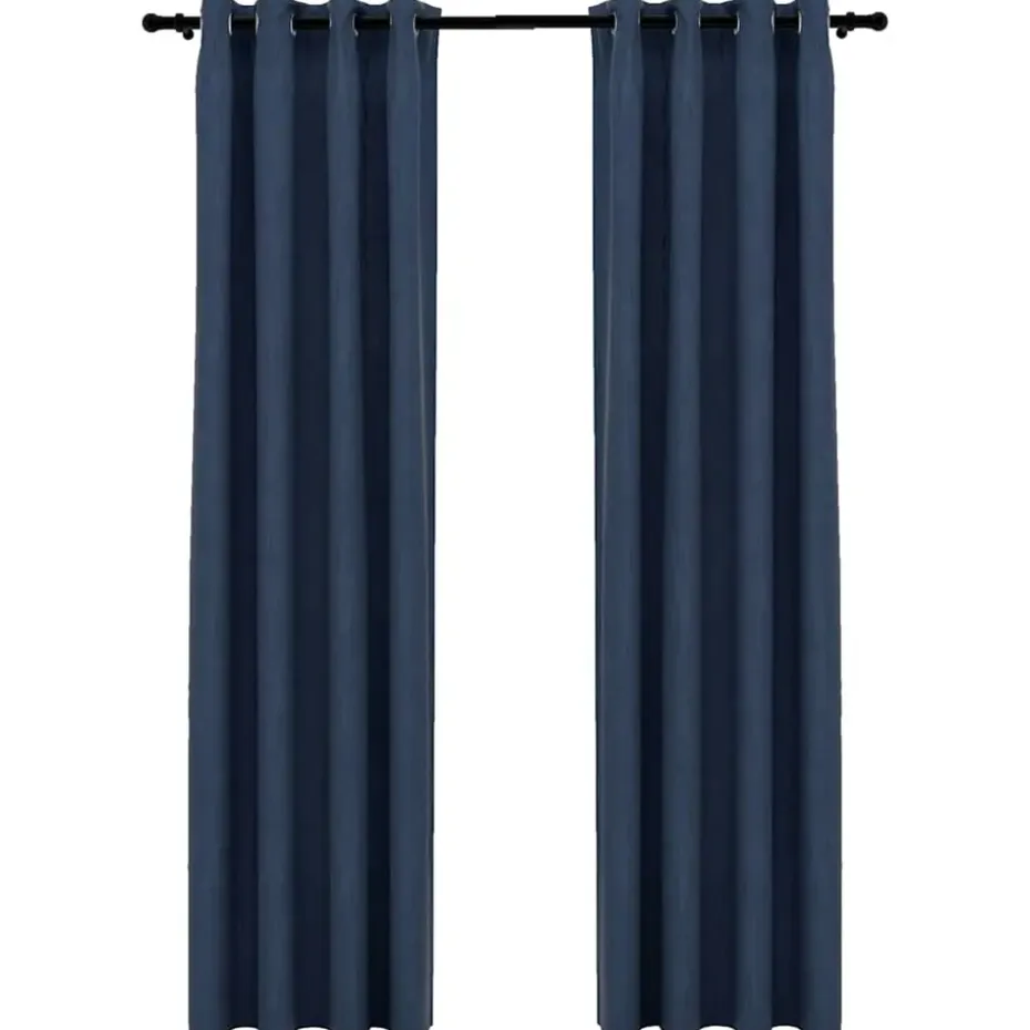 vidaXL - Gordijn - Blauw - Stof - 140 x 225 cm - 2 stuks