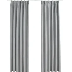 vidaXL - Gordijn - Grijs - Stof - 140 x 225 cm - 2 stuks