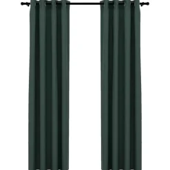 vidaXL - Gordijn - Groen - Stof - 140 x 225 cm - 2 stuks