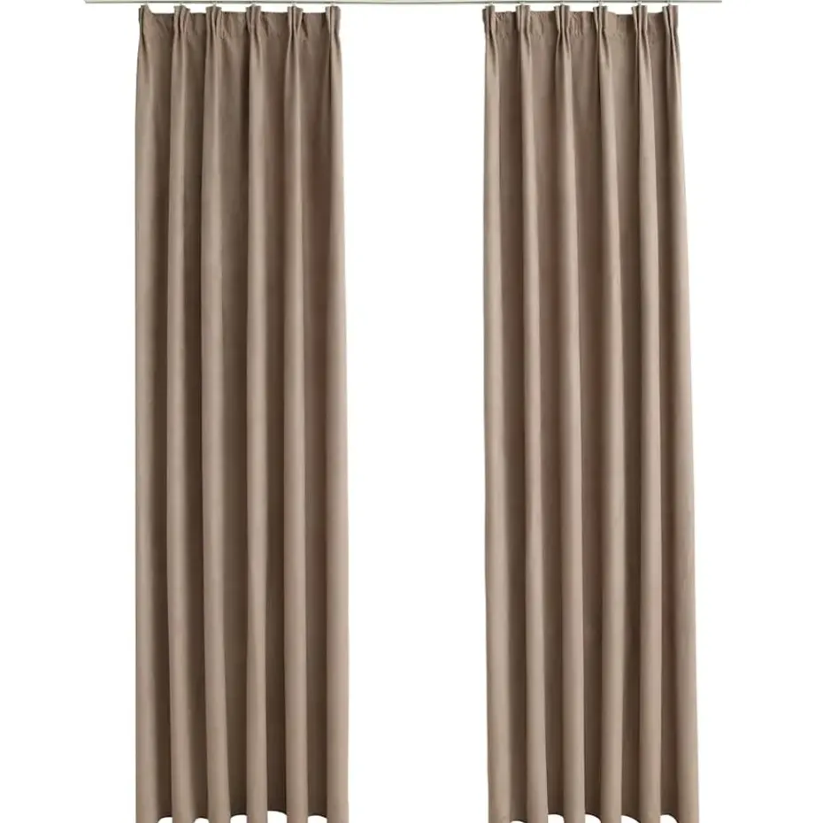 vidaXL - Gordijn - Taupe - Stof - 140 x 225 cm - 2 stuks