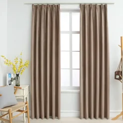 vidaXL - Gordijn - Taupe - Stof - 140 x 225 cm - 2 stuks