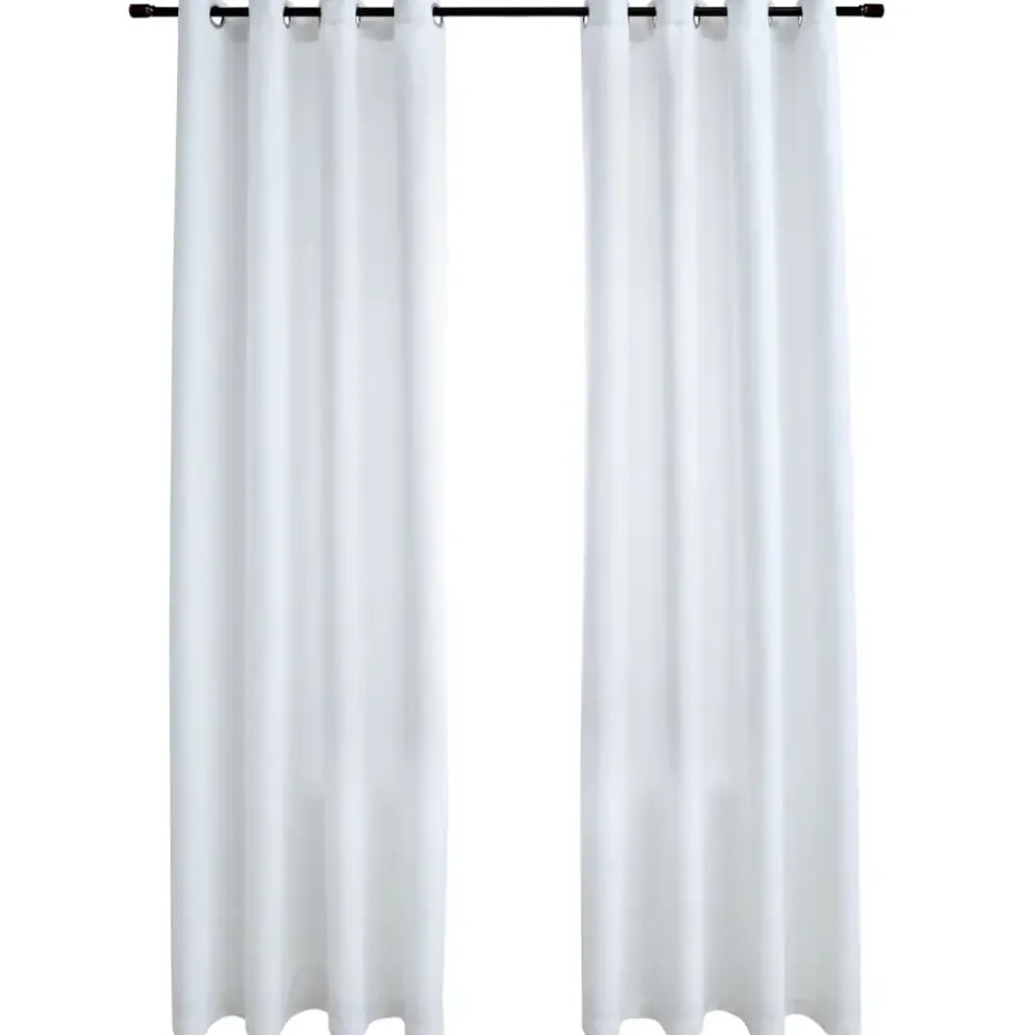vidaXL - Gordijn - Wit - Stof - 140 x 175 cm - 2 stuks