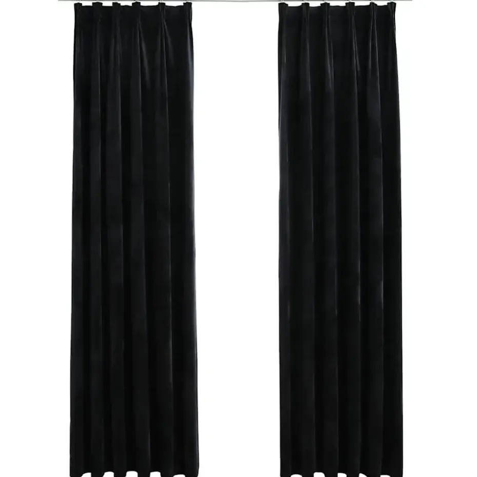 vidaXL - Gordijn - Zwart - Fluweel - 140 x 225 cm - 2 stuks