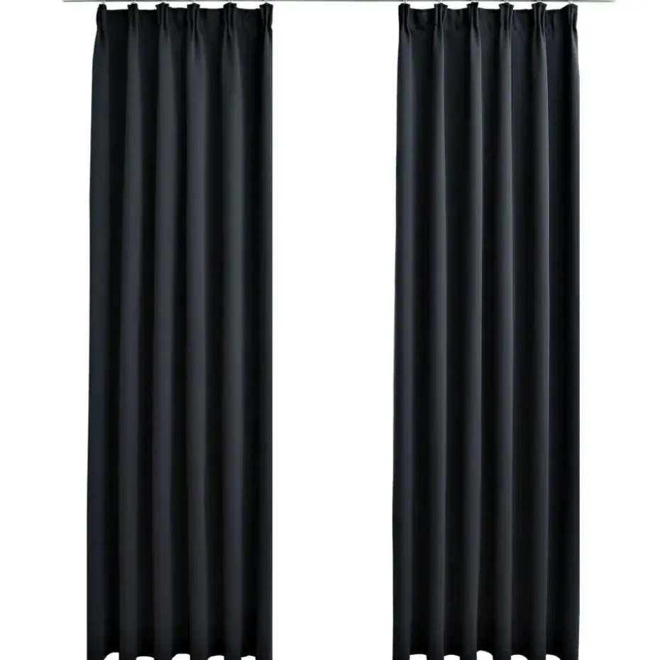 vidaXL - Gordijn - Zwart - Stof - 140 x 245 cm