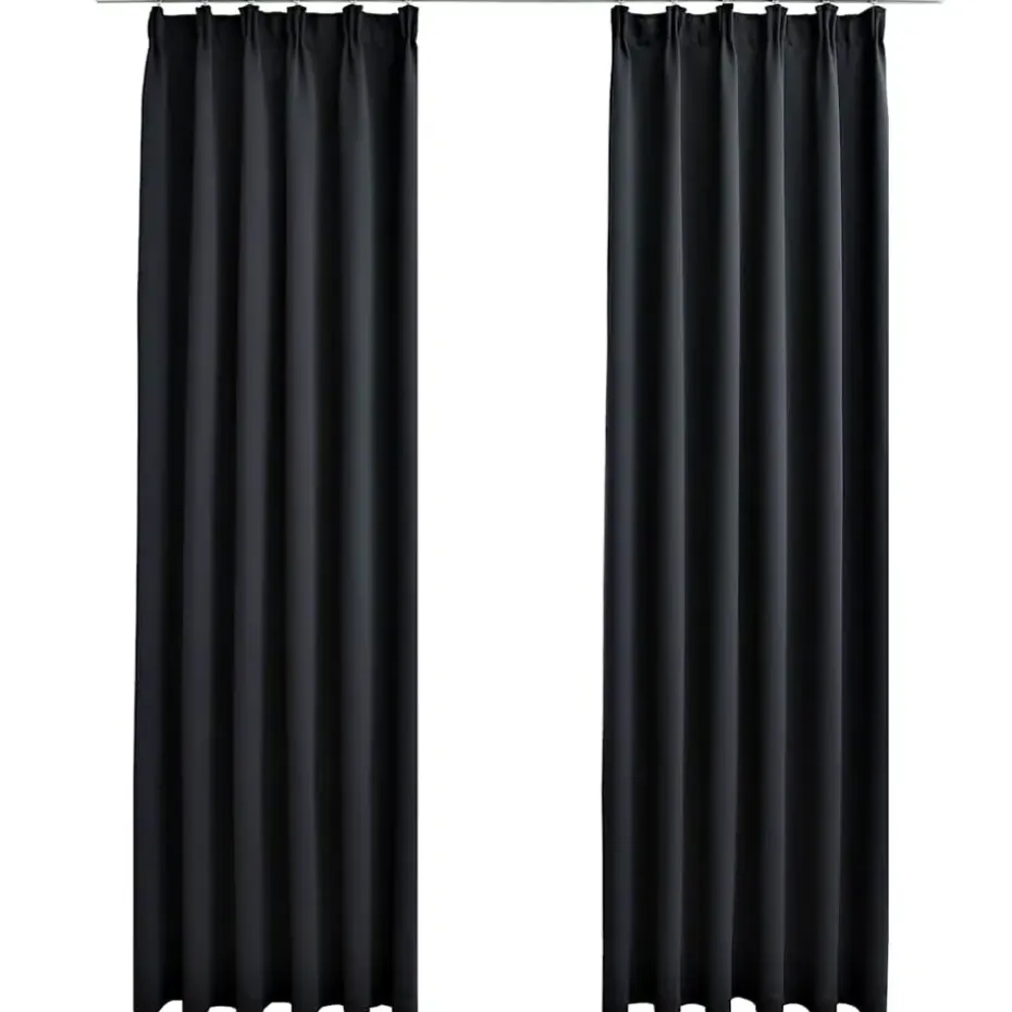 vidaXL - Gordijn - Zwart - Stof - 140 x 225 cm