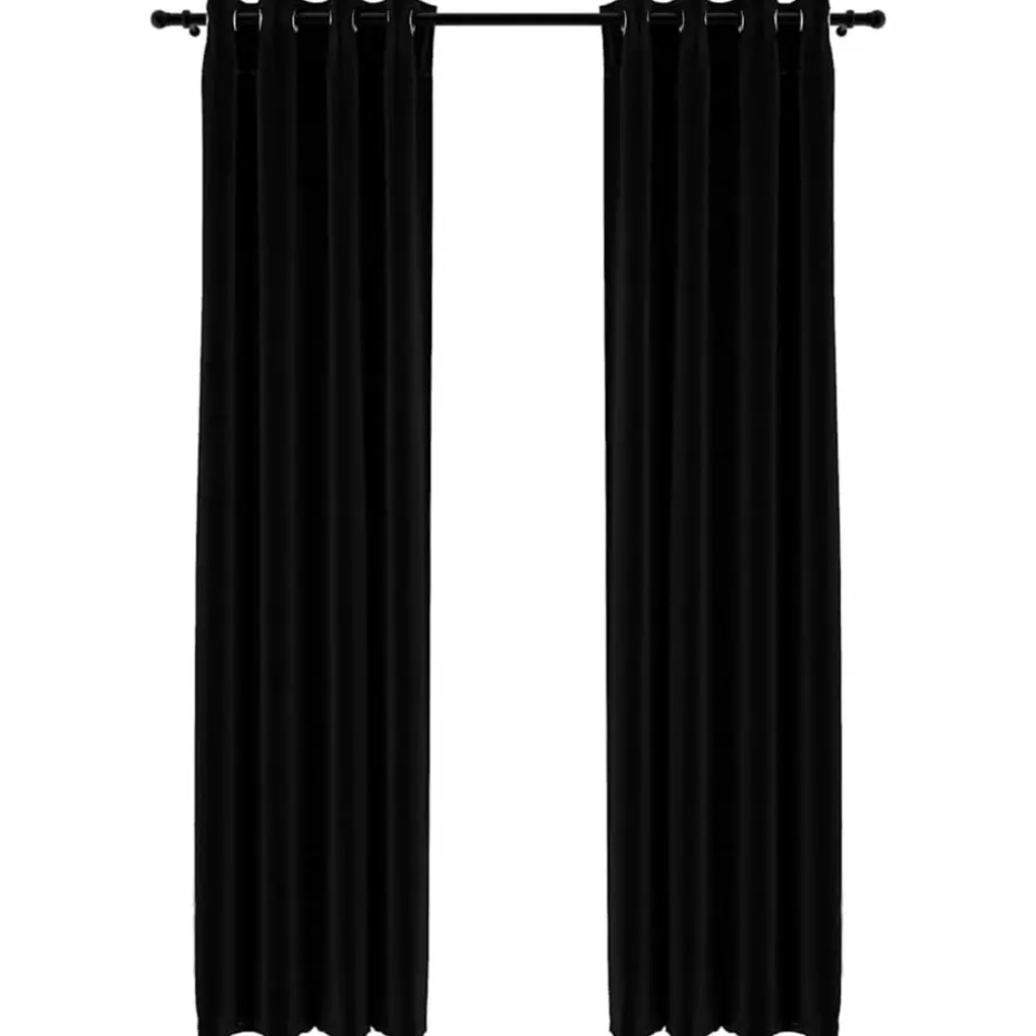 vidaXL - Gordijn - Zwart - Stof - 140 x 225 cm - 2 stuks