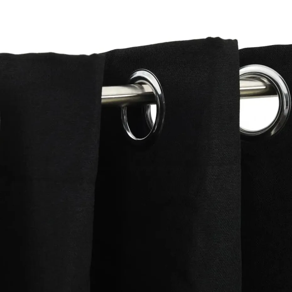 vidaXL - Gordijn - Zwart - Stof - 140 x 225 cm - 2 stuks