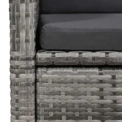 vidaXL - Grijs Tuinset - 4 verstelbaar stoelen en 85x85 cm tafel - Poly rattan