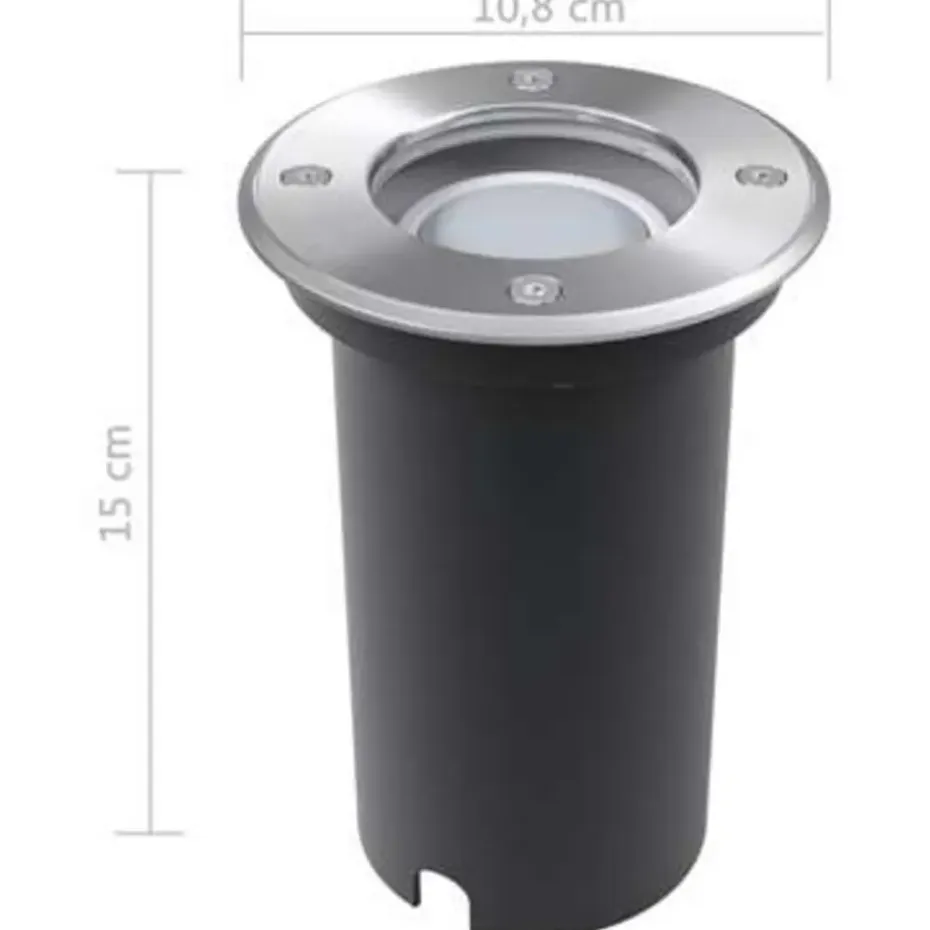 vidaXL - Grondspot - Zilver - Aluminium - 3 stuks