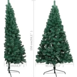 vidaXL - Halve Kerstboom - Groen - 150 x 95 cm
