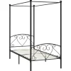 vidaXL - Hemelbed met hoofdbord - Zwart - Metaal - 90x200 cm