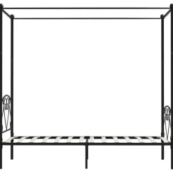 vidaXL - Hemelbed met hoofdbord - Zwart - Metaal - 90x200 cm