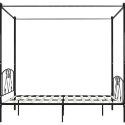 vidaXL - Hemelbed met hoofdbord - Zwart - Metaal - 200x200 cm