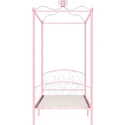 vidaXL - Hemelbed met verfijnd ontwerp - Roze - Metaal - 100x200 cm