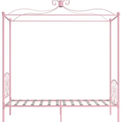vidaXL - Hemelbed met verfijnd ontwerp - Roze - Metaal - 100x200 cm
