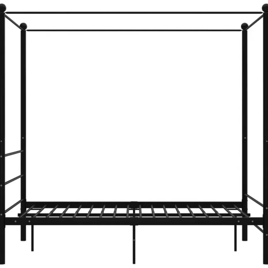 vidaXL - Hemelbedframe met latten - Zwart - Metaal - 140x200 cm