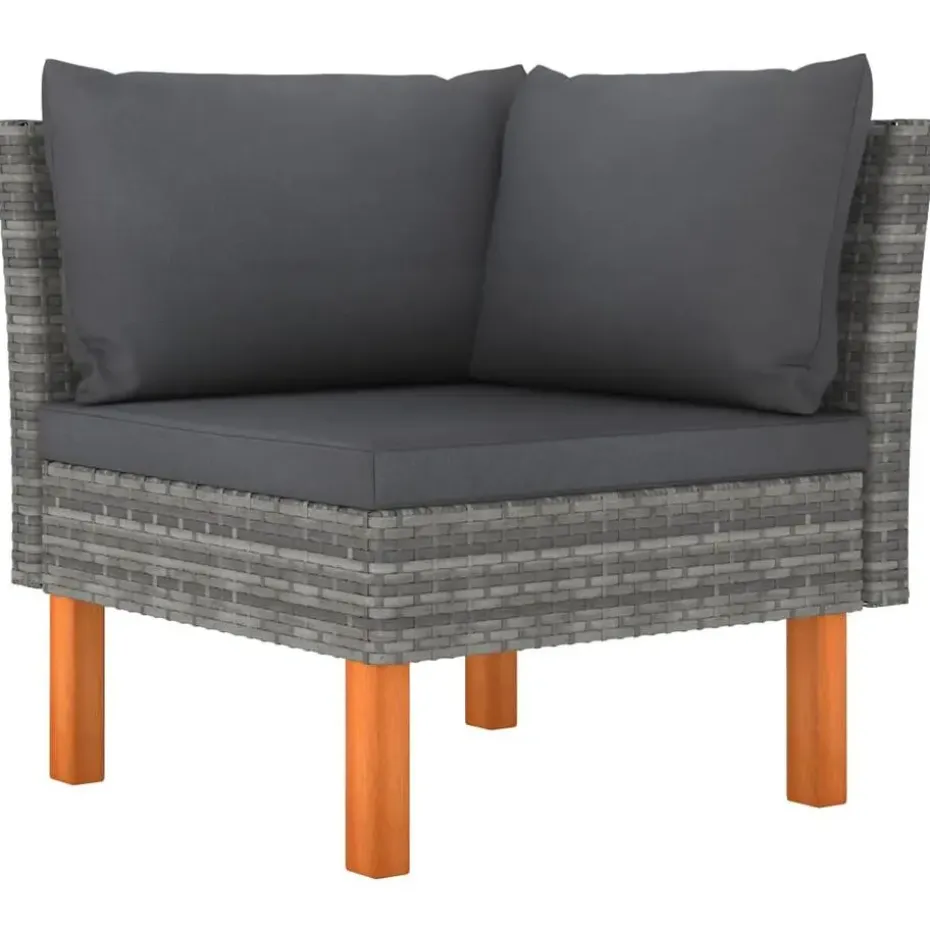 vidaXL - Hoekbanken - Grijs - Poly rattan - 2 stuks