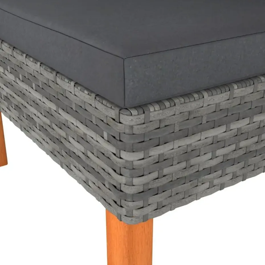 vidaXL - Hoekbanken - Grijs - Poly rattan - 2 stuks