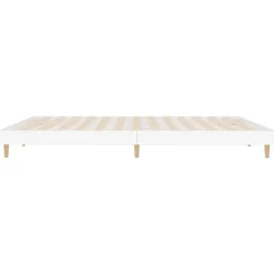 vidaXL - Hout bed frame met lattenbodem - Wit - 140x200 cm